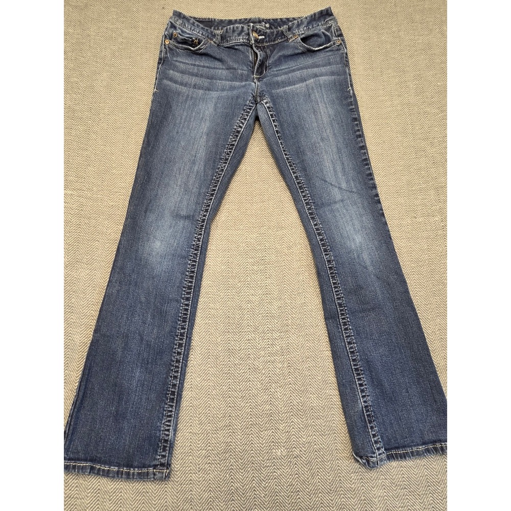 Maurices Womens Dark Wash Straight Leg Stretch Denim Jeans Size 9/10 REG 33x30